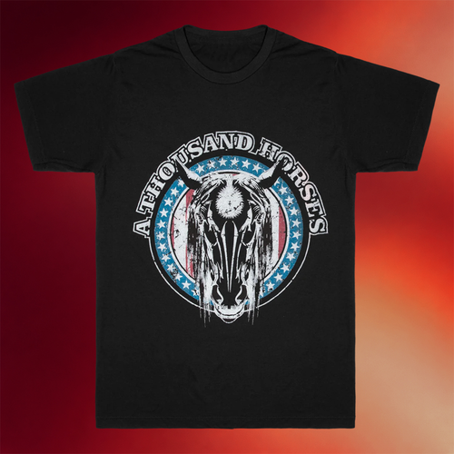 A Thousand Horses Merch 2026 Black Horse Skull T-Shirt A Thousand Horses Shirt Gifts For Dad