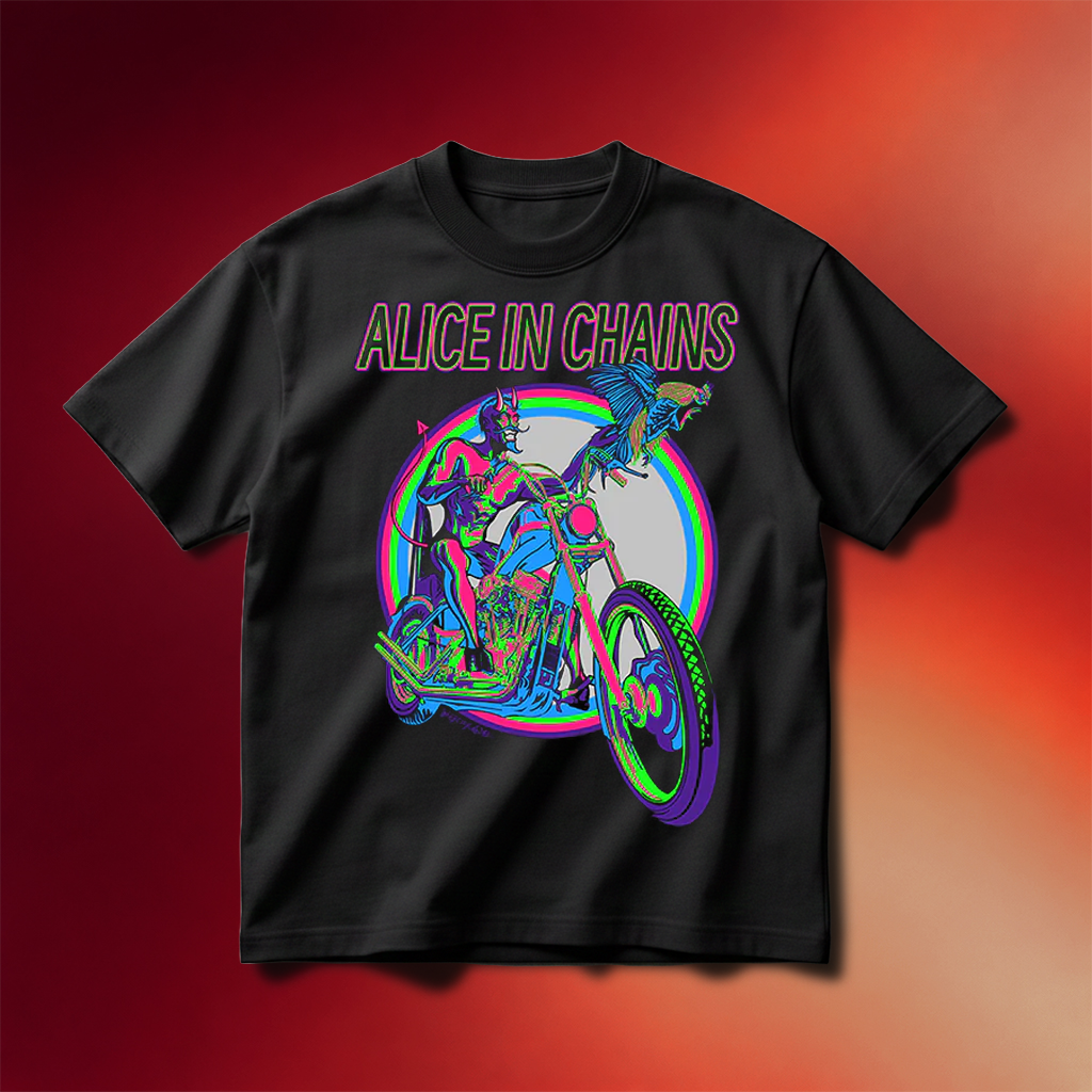 Alice In Chains Merch 2026 Devil Bike T-Shirt Gift Ideas For Rock Lovers