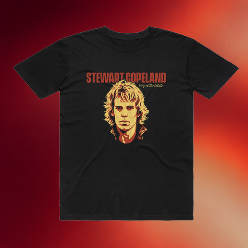 Bird_s Robe Merch 2026 Stewart Copeland King Of The Hi-Hats T-Shirt Black Gifts For Him