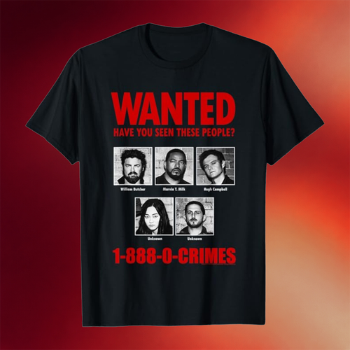 Anti-Supe Wanted Poster T-Shirt The Boys Merch Gift Ideas For Movie Fans