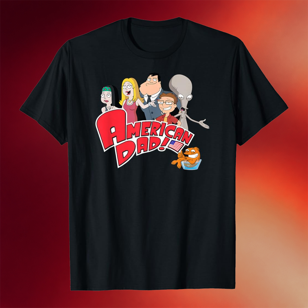 American Dad Merch 2026 American Dad Show Logo With Family Cartoon T-Shirt Gifts For Friends