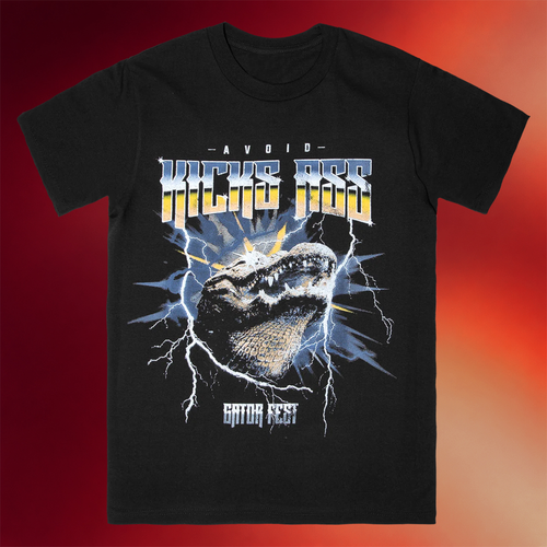 AVOID Merch 2026 Gator Fest Black T-Shirt AVOID Kicks Ass Shirt Music Related Gifts For Guys