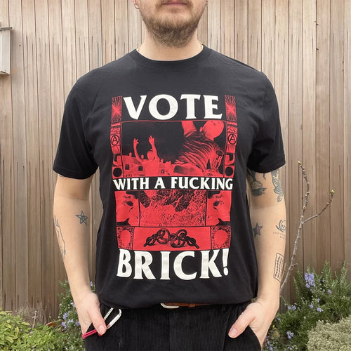 Black Lodge Press Merch 2026 Vote With A Fcking Brick T-Shirt Gifts For Brothers