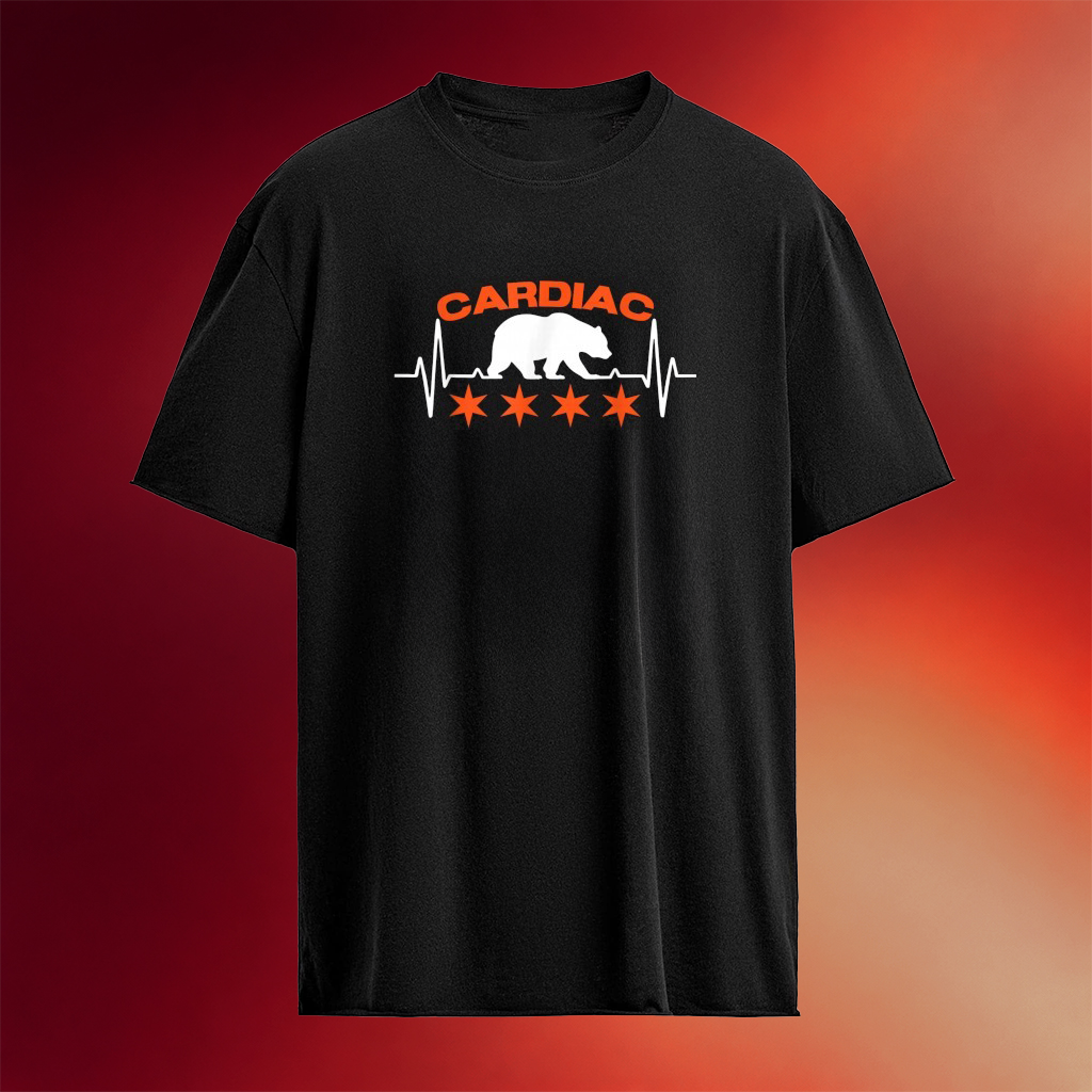 Chicago Football Cardiac Heartbeat T-shirt Bears Merch Football Related Gifts
