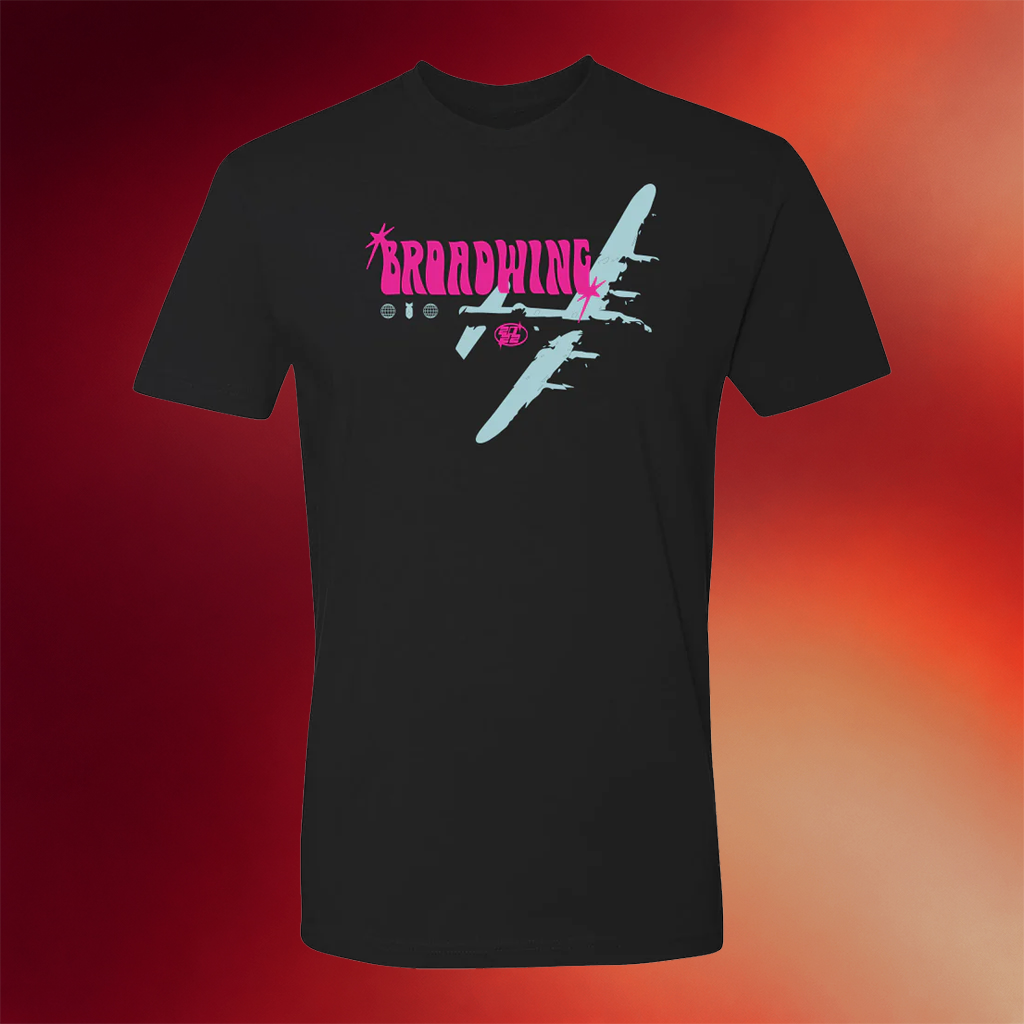 Broadwing Merch 2026 Groovy B52 Plane T-Shirt Black Broadwing Band Shirt Gifts For Fans