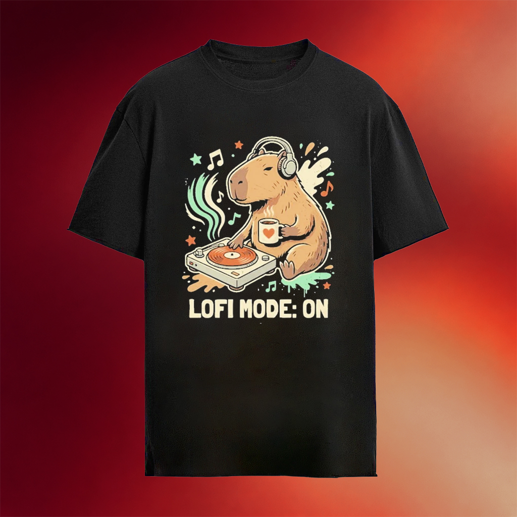 Capybara DJ Retro Aesthetic Shirt Lofi Mode On T-Shirt Funny Gifts For Capybara Lovers
