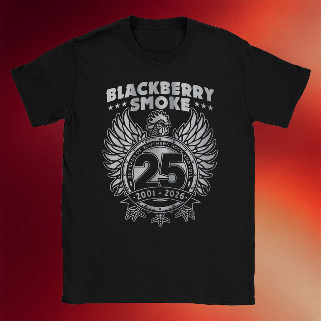 Blackberry Smoke Merch 2026 BBS 25th Anniversary T-Shirt Black Gift For Rock Lovers