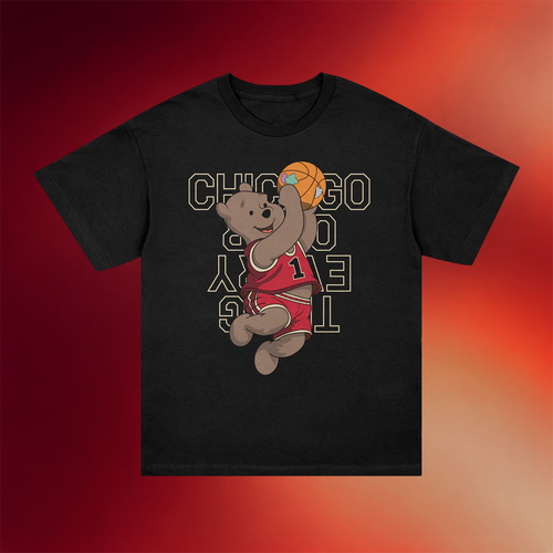 Chicago Over Everything Merch The Hooping Pooh Black T-Shirt Cute Gifts For Her