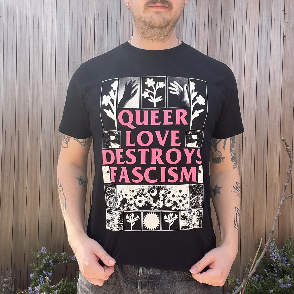 Black Lodge Press Merch 2026 Queer Love Destroys Fascism Black T-Shirt Present For Friends