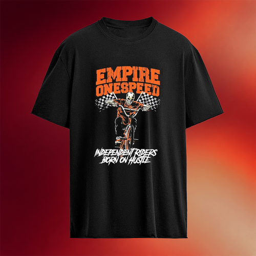 Empire EMP 15 x One Speed Co Independent Riders Born On Hustle Skeleton Bike T-Shirt Him Gifts