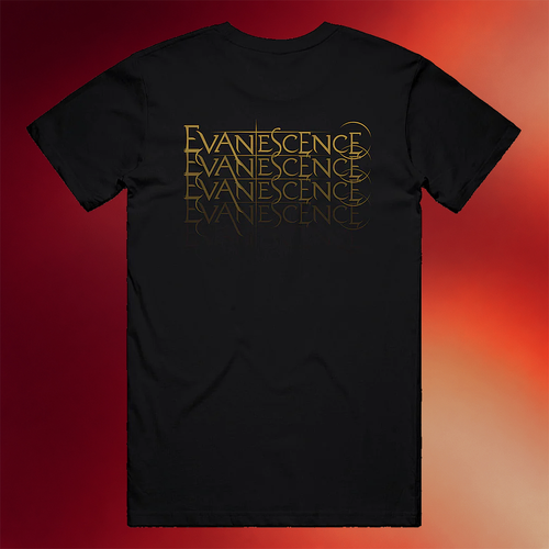 Evanescence Merch 2026 Repeat Logo Black T-Shirt  Evanescence Shirt Cool Gifts For Rock Lovers