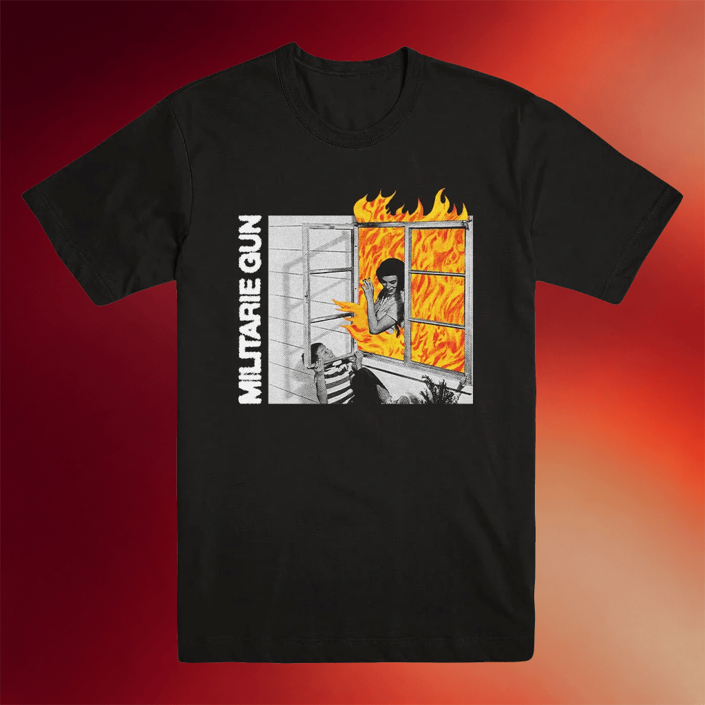 Evil Greed Merch 2026 MILITARIE GUN Burning House T-Shirt Awesome Father_s Day Gifts