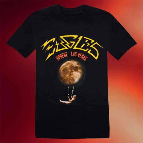 Eagles Band Merch 2026 Sphere Moon Trapeze T-Shirt Black Gift Ideas For Rock Lovers