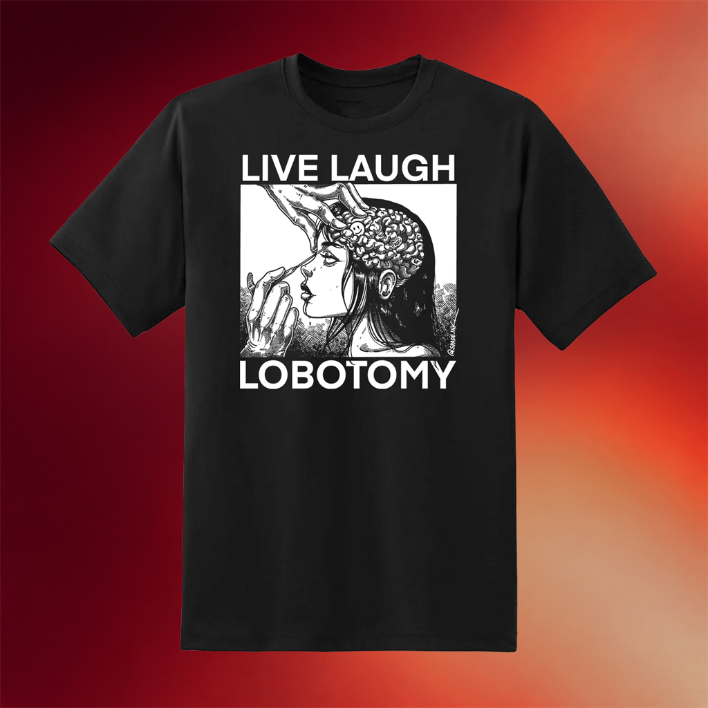 Punk With A Camera Merch 2026 Live Laugh Lobotomy Spade Ink T-Shirt Present For Husband