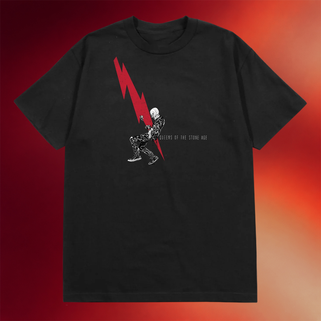 Queens Of The Stone Age Merch 2026 Man With Lightning Bolt T-Shirt Present For Rock Lovers