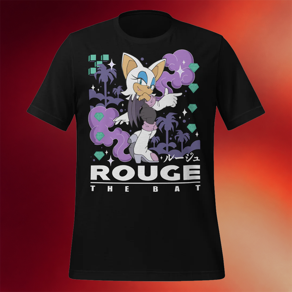 Sega Merch 2026 Sonic The Hedgehog Cloudy Night Rouge T-Shirt Best Gifts For BFF
