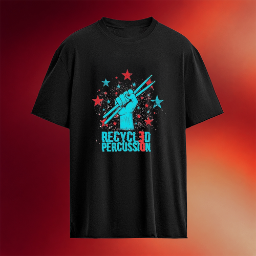 Recycled Percussion Sticks And Stars Hand T-Shirt Recycled Percussion Merch Him Gifts