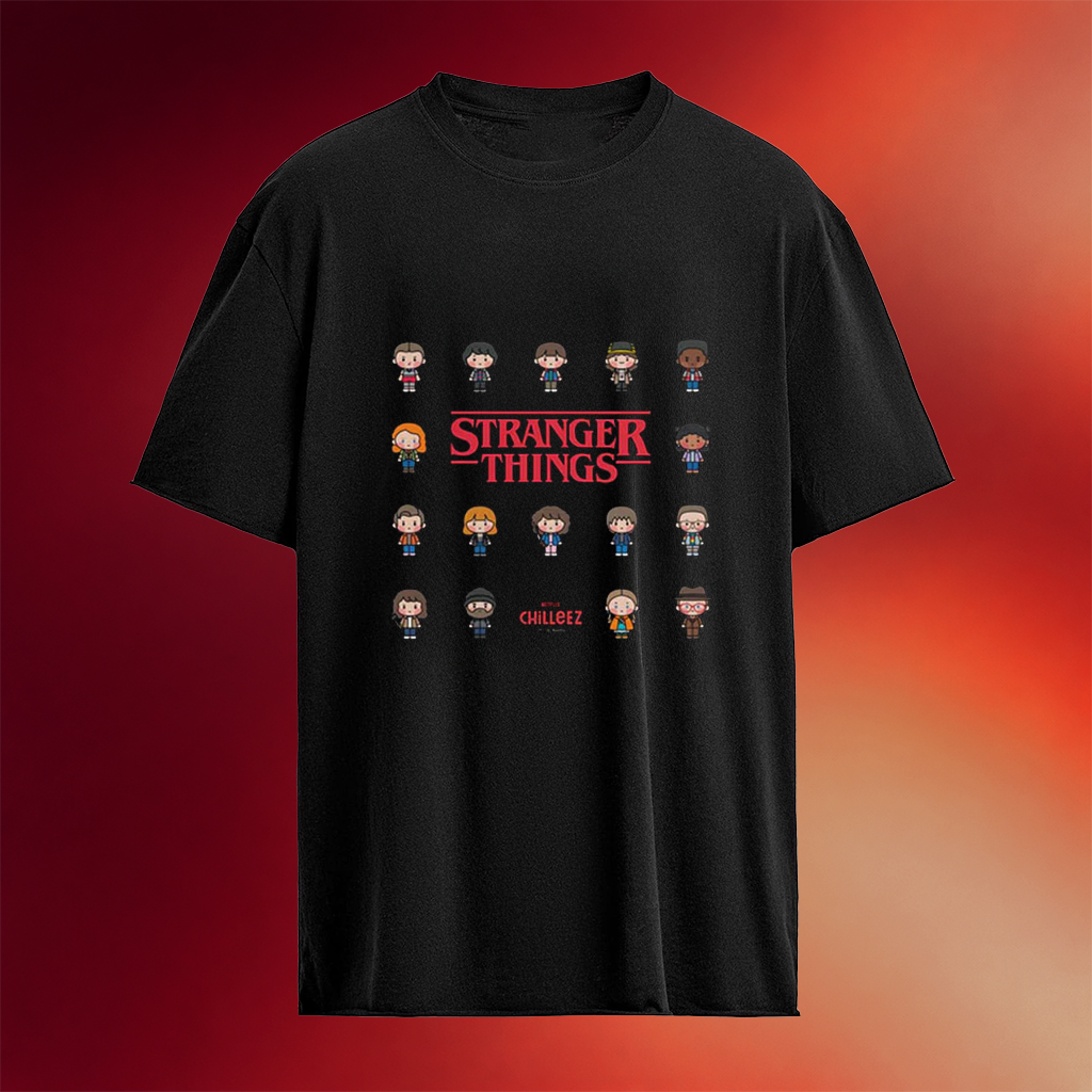 Stranger Things 5 Chilleez Chibi Characters T-shirt Stranger Things Clothing Movie Themed Gifts
