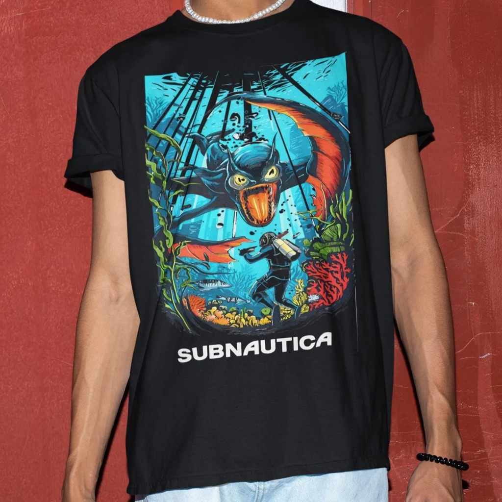 Subnautica Merch 2026 Subnautica Leviathan Attack T-Shirt Gifts For Game Lovers