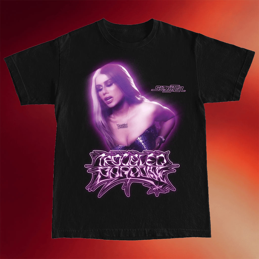 Slayyyter Merch 2026 Troubled Paradise Shirt Black Gift Ideas For Music Lovers