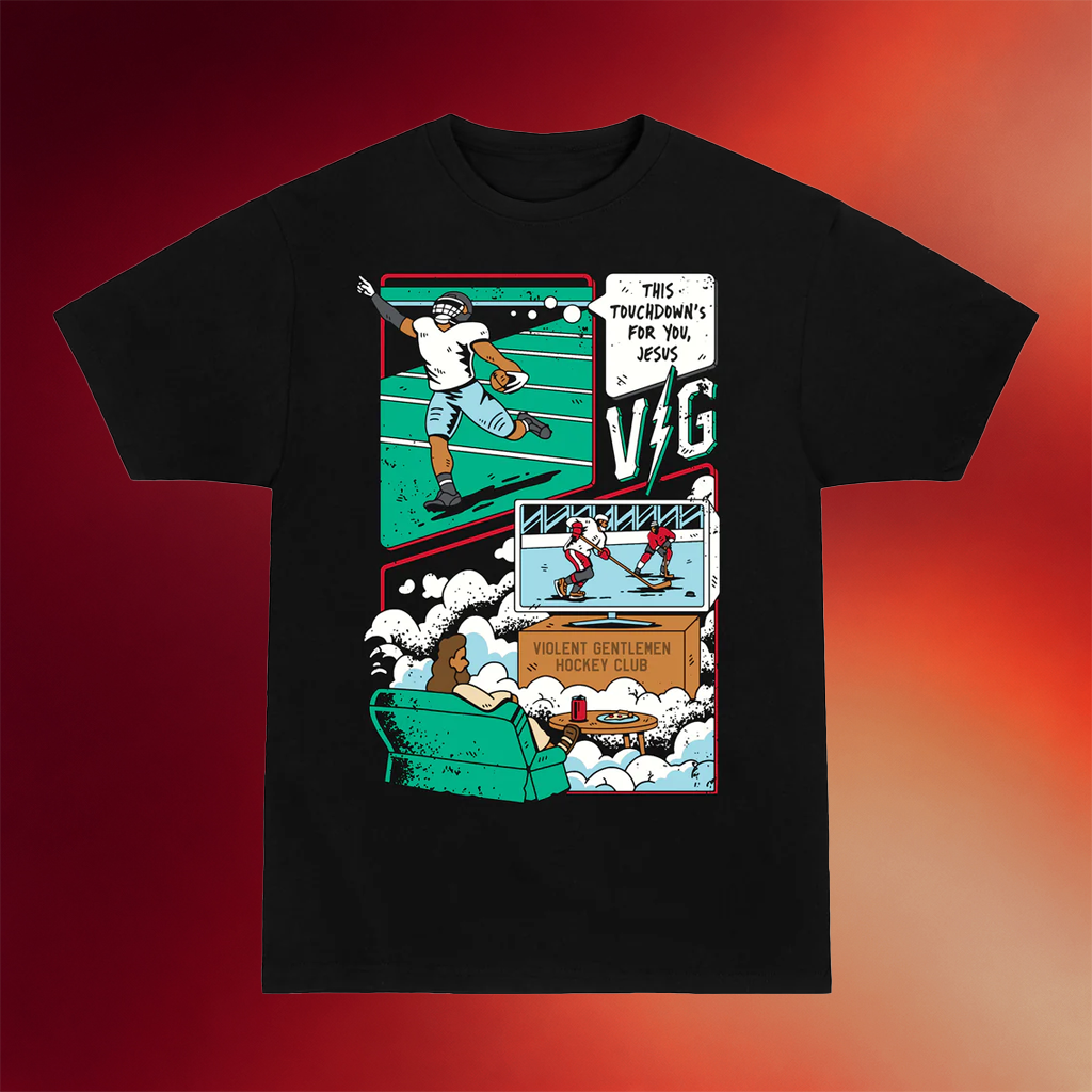 Violent Gentlemen Merch Jesus Watches Hockey T-Shirt Presents For Hockey Lovers