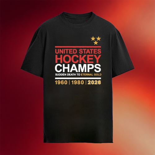 USA Hockey Gold Medal Merch Team USA Hockey Champs Sudden Death To Eternal Gold T-Shirt 2026