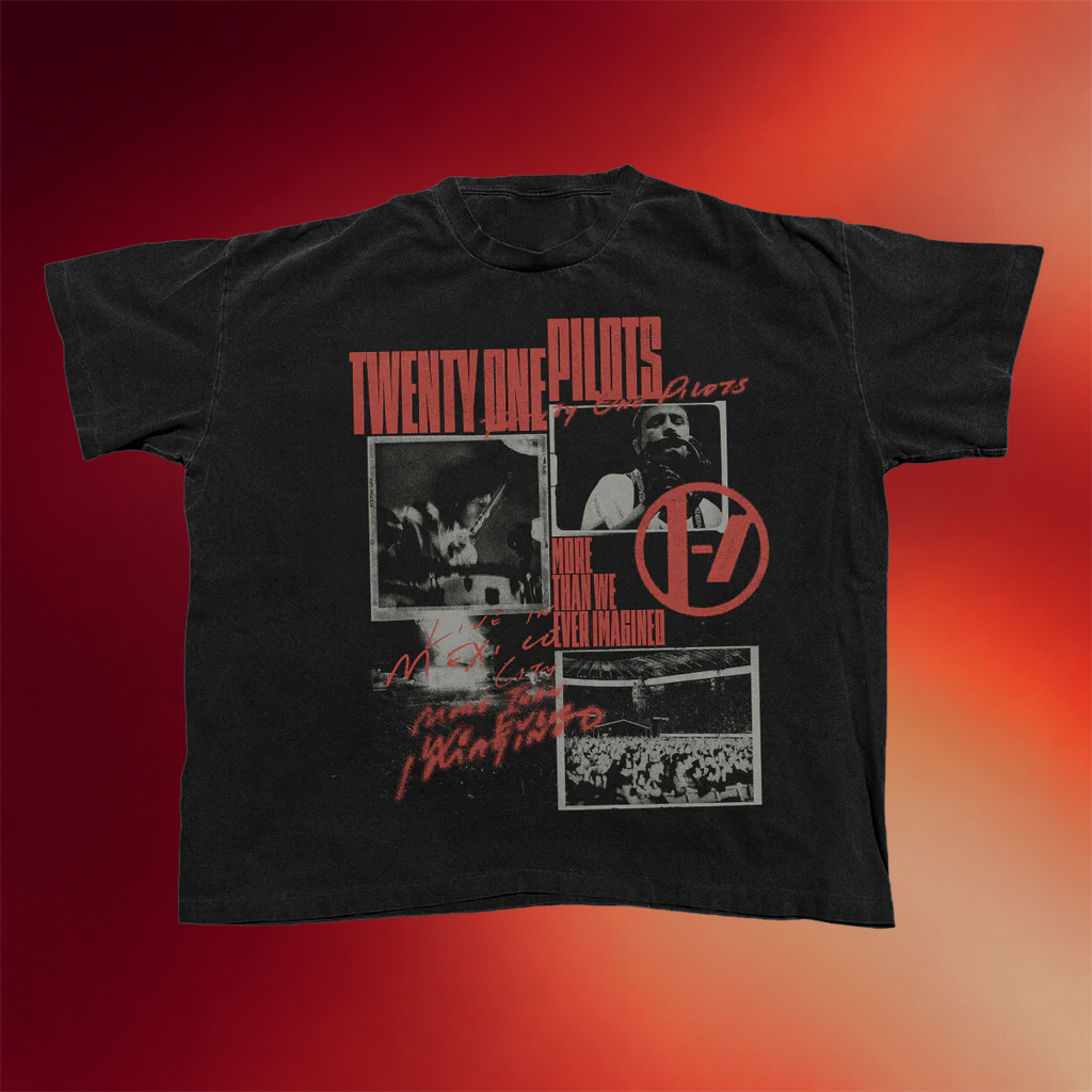 Twenty One Pilots Merch 2026 Imagined Script Photo T-Shirt TOP Live In Mexico City Fan Apparel