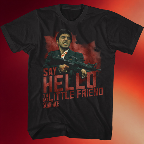 Tony Montana Shirt Say Hello To My Little Friend Scarface T-Shirt Father_s Day Gifts