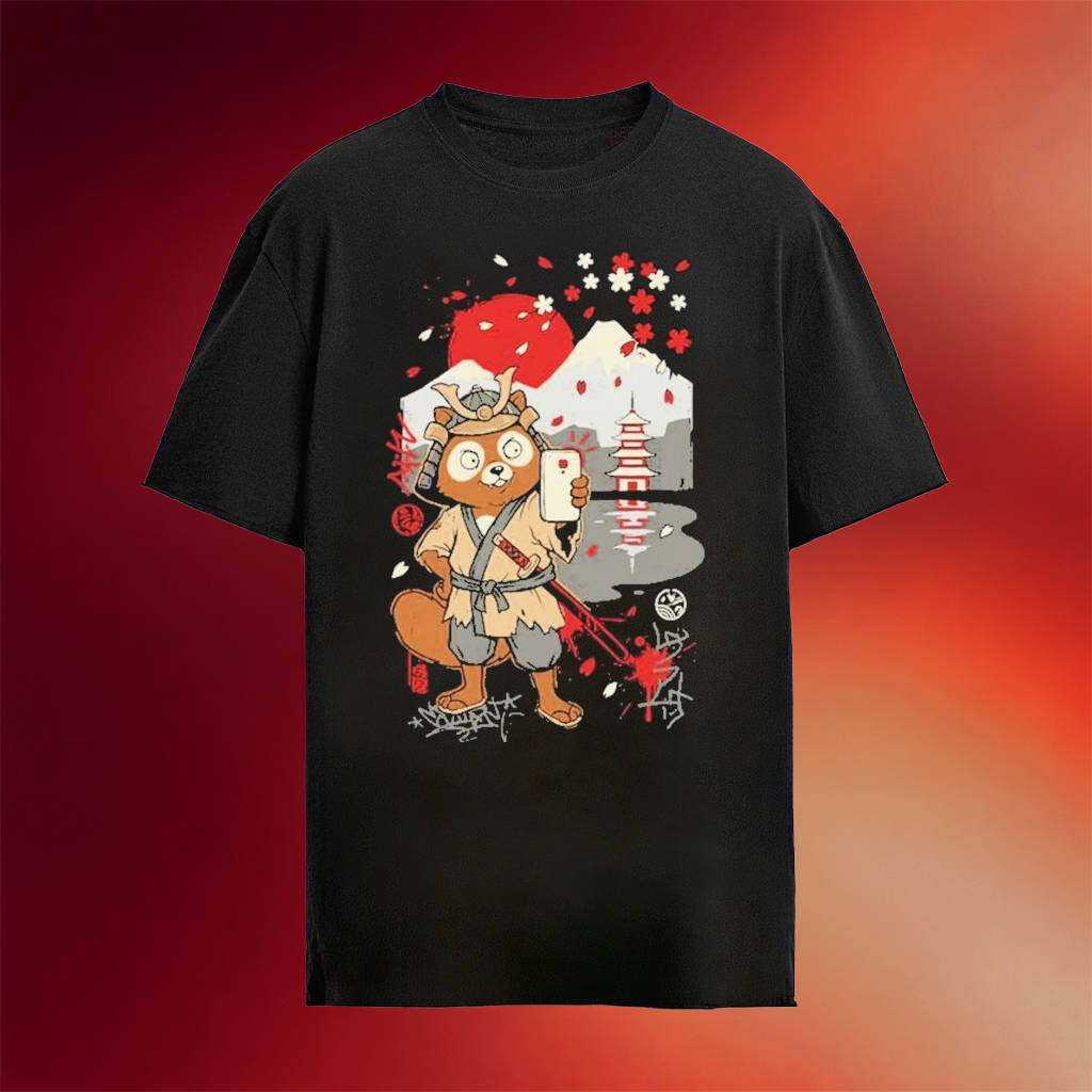 Tanuki Samurai Selfie Shirt Unique Birthday Gift For Husband