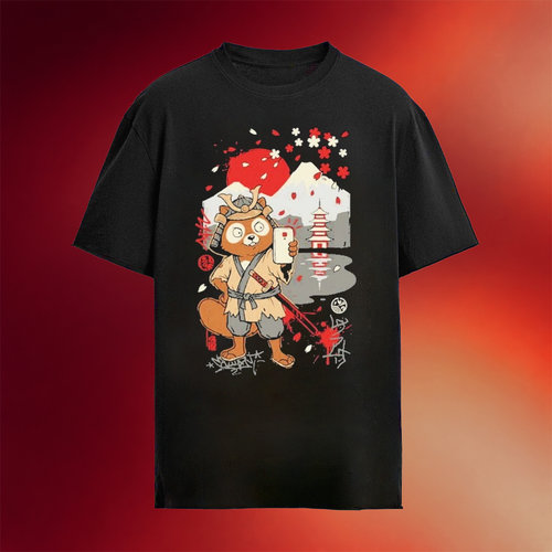 Tanuki Samurai Selfie Shirt Unique Birthday Gift For Husband