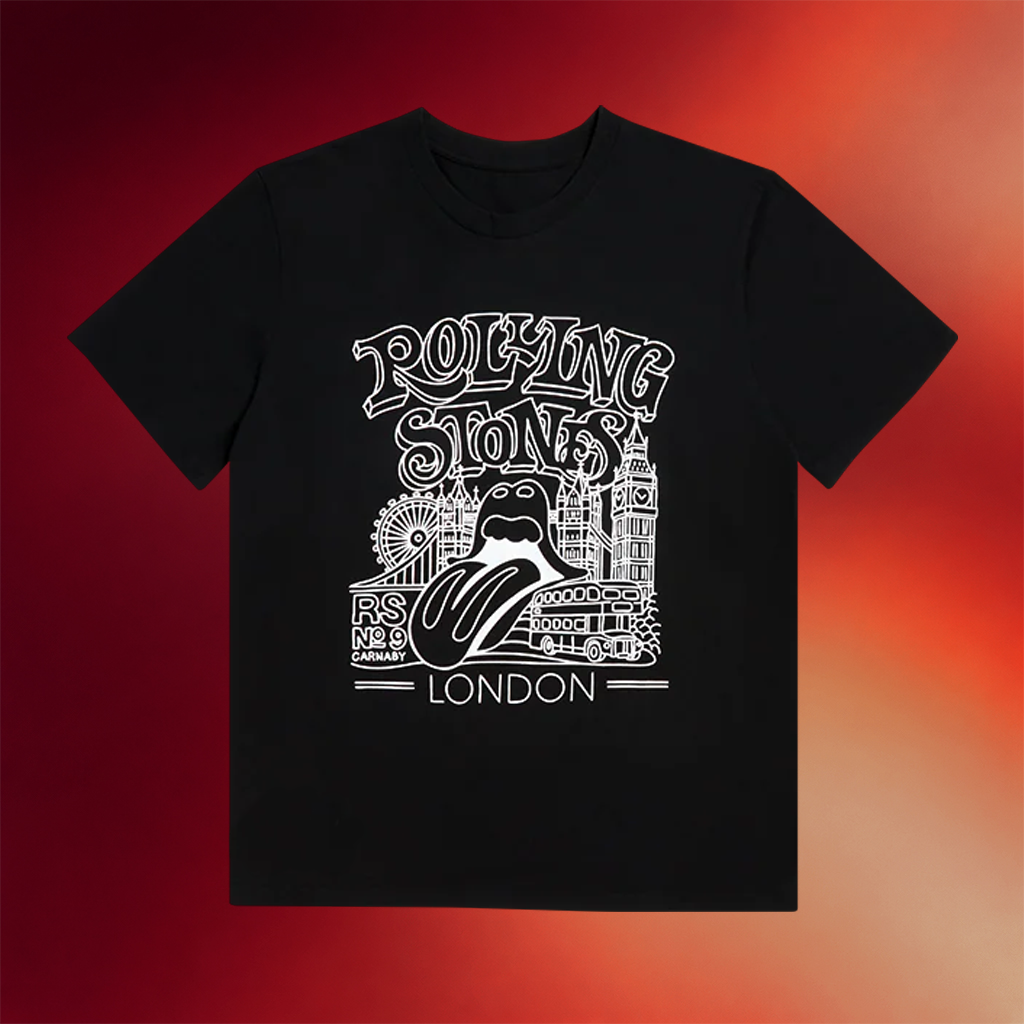 The Rolling Stones Merch Rs No 9 London Graphic Black T-Shirt Gifts For Rock Lovers