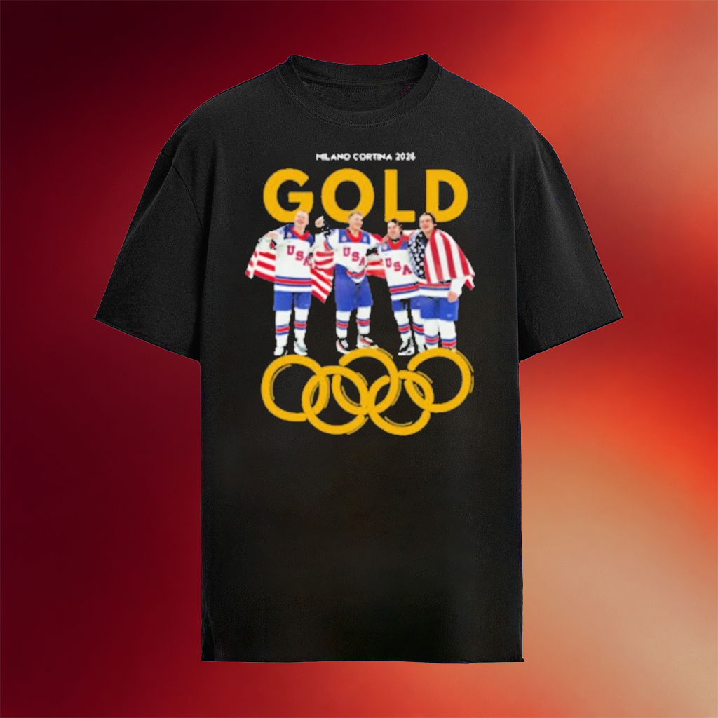 USA Hockey Gold Medal Merch USA Men's Hockey Gold Medal Milano Cortina 2026 T-Shirt Fan Gifts