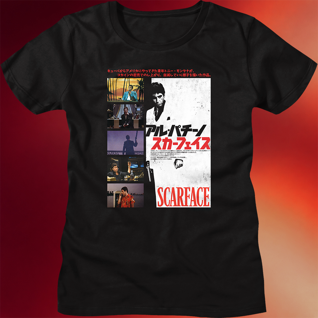 Tony Montana Shirt Japanese Collage Poster Scarface T-Shirt Best Gifts For Sisters