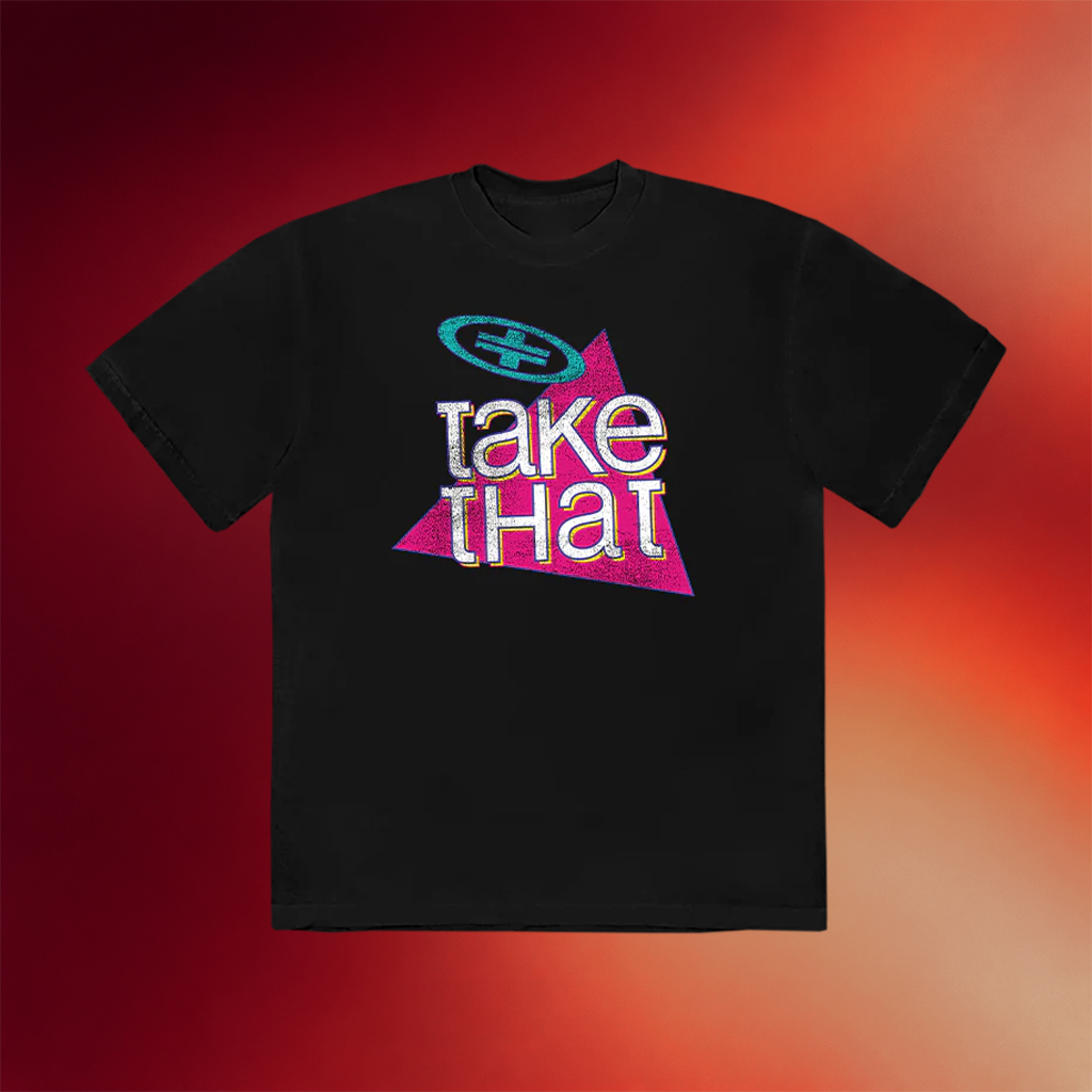Take That Merch 90_s Triangle Logo Black T-Shirt 2026 Gifts For Pop Music Lovers