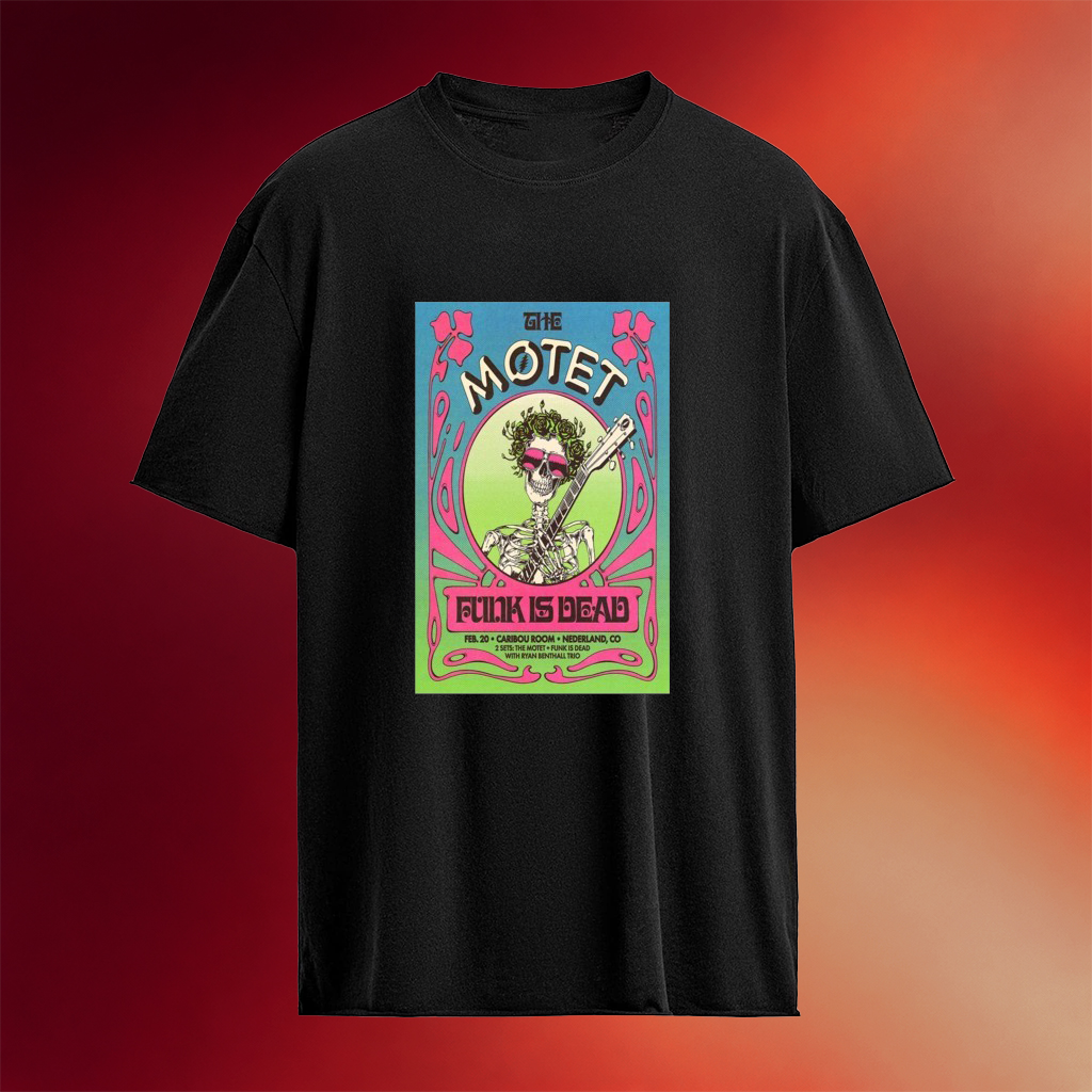 The Motet February 20 2026 Nederland CO Skeleton T-Shirt The Motet Merch Fans Gifts