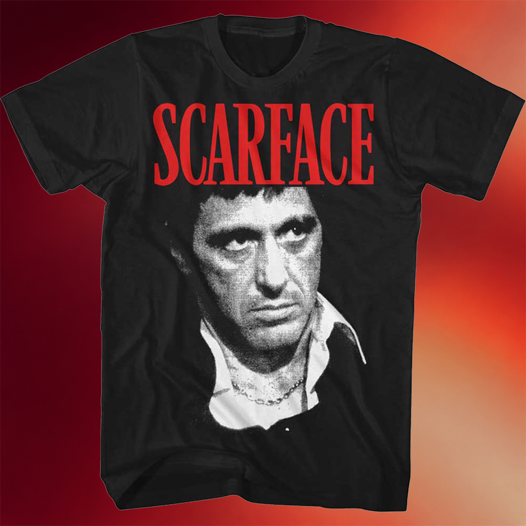 Tony Montana Close-Up Scarface T-Shirt Tony Montana Merch Special Gifts For Dad From Son