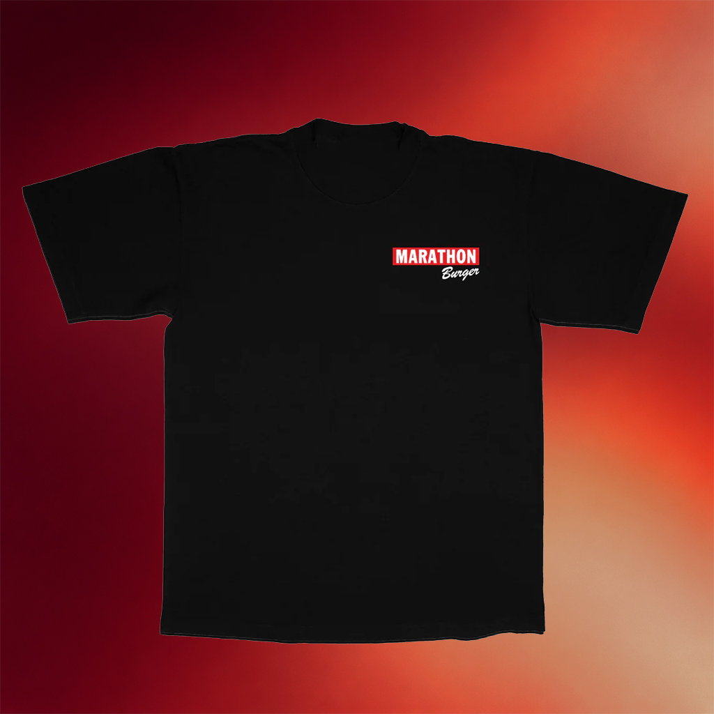 The Marathon Clothing Merch 2026 Marathon Burger T-Shirt Black Father_s Day Present Ideas