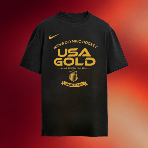 USA Hockey Gold Medal Merch Team USA 2026 Olympic Men's Hockey Champions T-Shirt Milano Cortina
