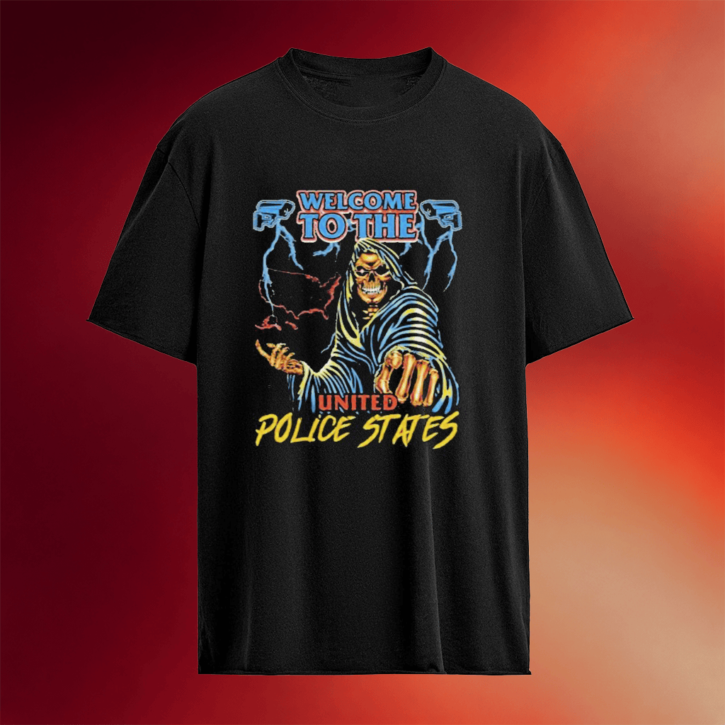 Welcome To The United Police States Map T-Shirt Unique Gifts For Husband
