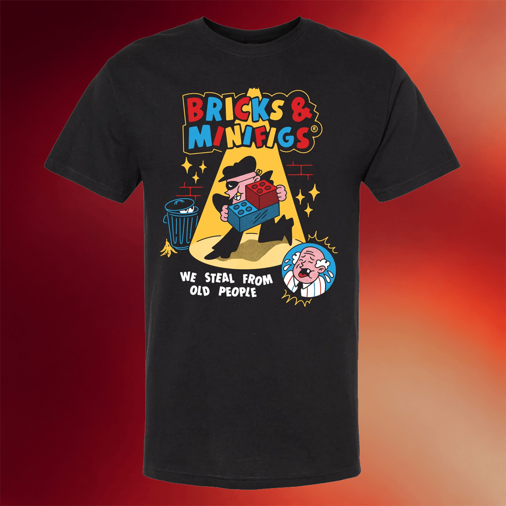 We Steal From Old People Merch 2026 Bricks And Minifigs Shirt We Steal From Old People T-Shirt