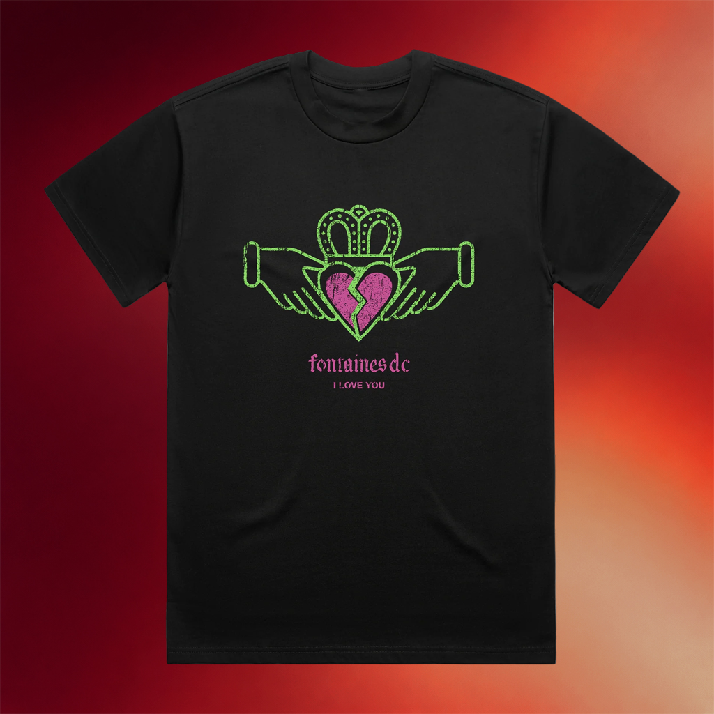 Fontaines DC Merch I Love You Black T-Shirt Gifts For Rock Band Fans