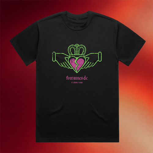 Fontaines DC Merch I Love You Black T-Shirt Gifts For Rock Band Fans