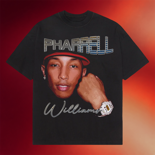 Fusion Pieces Merch Pharrell Williams Big Face T-Shirt Pharrell Williams Merch Gifts For Fans