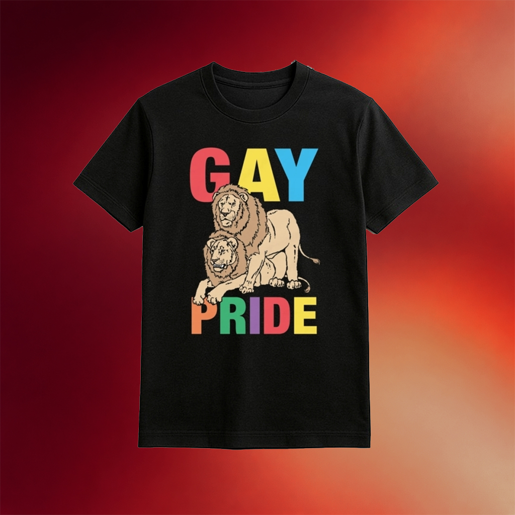 Funny Lion Gay Pride T-Shirt Black Unique Gifts For LGBTQ Friends