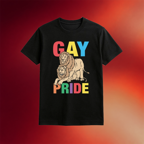 Funny Lion Gay Pride T-Shirt Black Unique Gifts For LGBTQ Friends