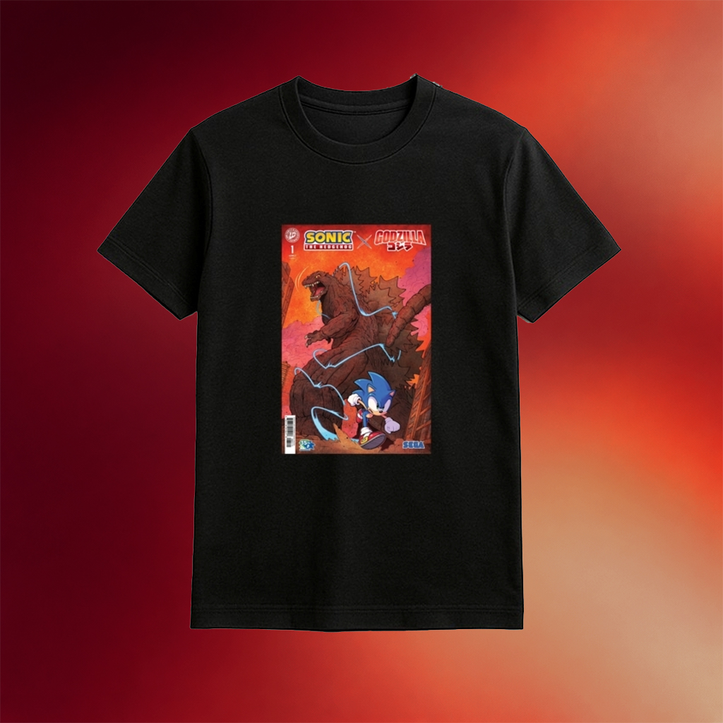 Godzilla Sonic Comic Shirt Birthday Present For Son