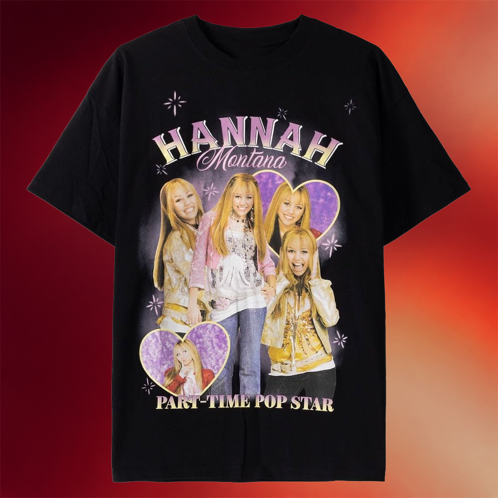 Hannah Montana Merch 2026 Part Time Pop Star T-Shirt Black Best Gifts For Fans