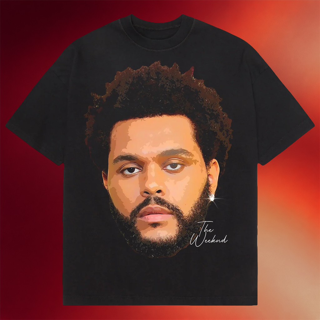 Fusion Pieces Merch The Weeknd Big Face T-Shirt Best Gifts For Music Lovers