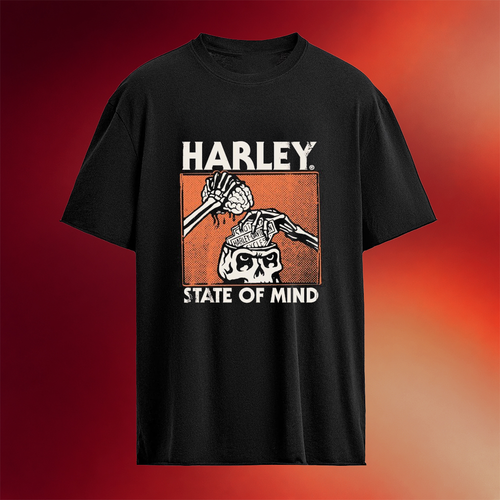 Harley Davidson State Of Mind Brain Skeleton T-Shirt Best Birthday Gift For BFF