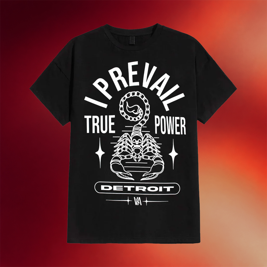 I Prevail Merch 2026 True Power Scorpion T-Shirt Detroit Shirt Cool Gifts For Rock Lovers
